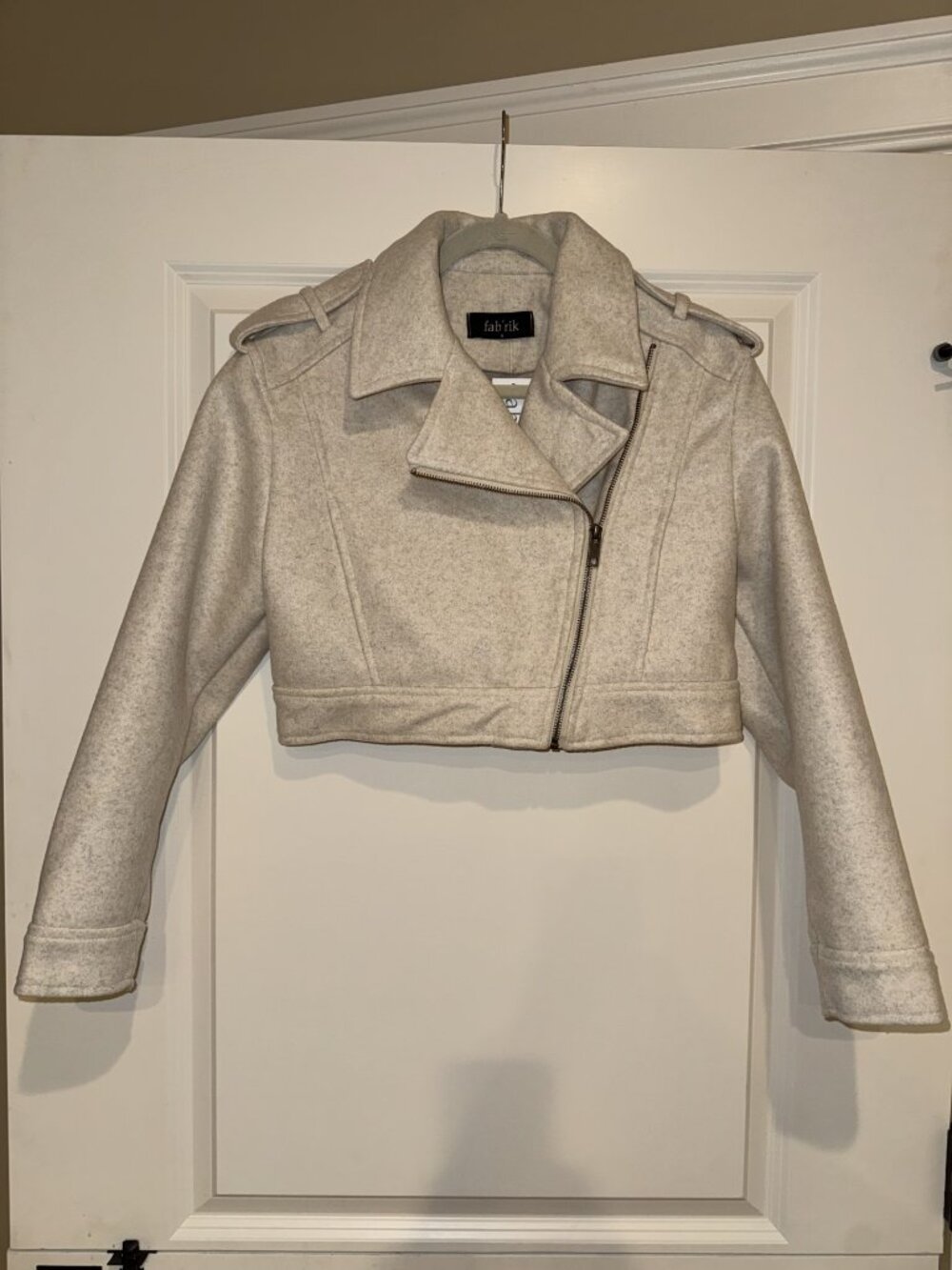 fab'rik Leon Knit Cropped Moto Jacket - Women's Medium